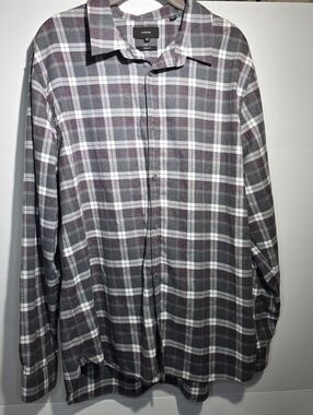 Vince XXL Gray Plaid Button Down Shirt Classic Fit Long Sleeve Men’s 2XL